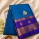 Peacock Blue Semi Silk Saree (Code -ST001)